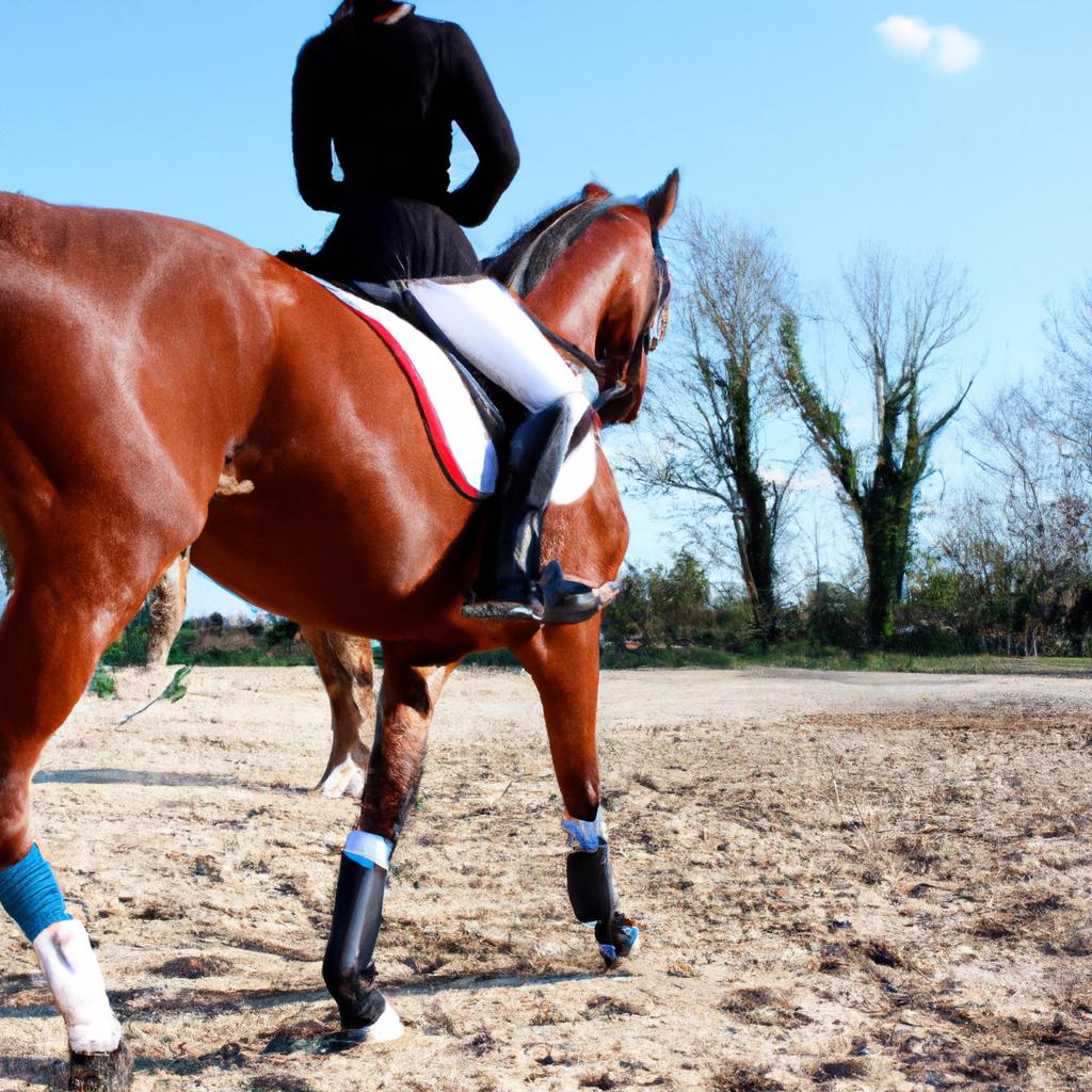 Person performing equestrian dressage