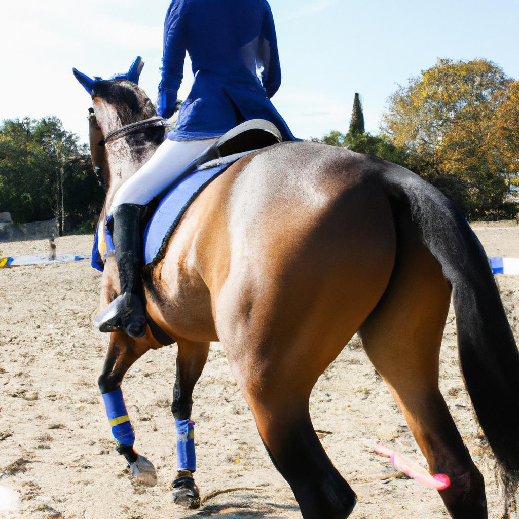 Person performing dressage movements