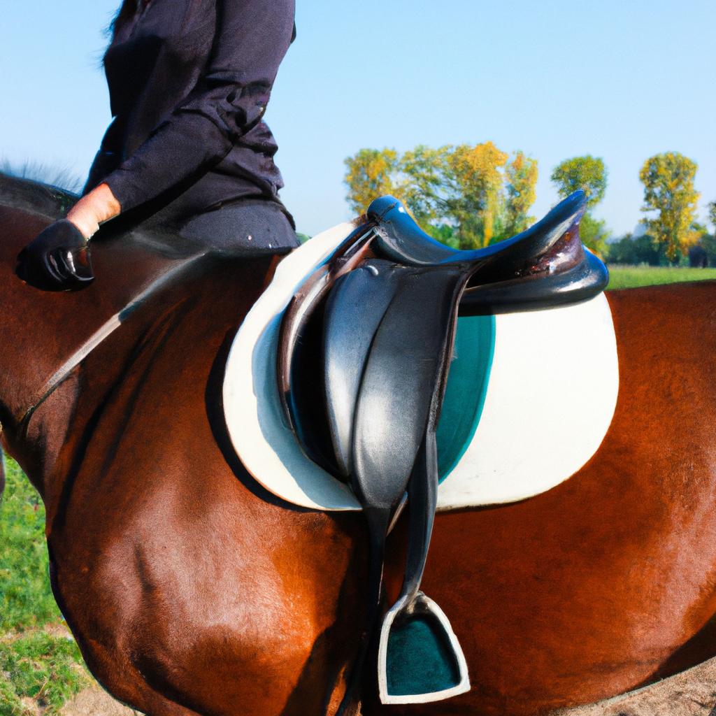 Person wearing equestrian gear, demonstrating